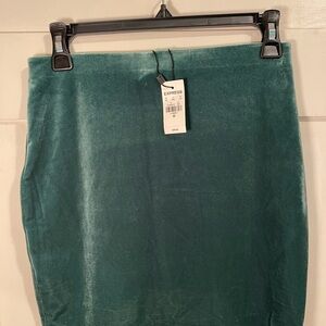 Express Teal Velvet Pencil Skirt